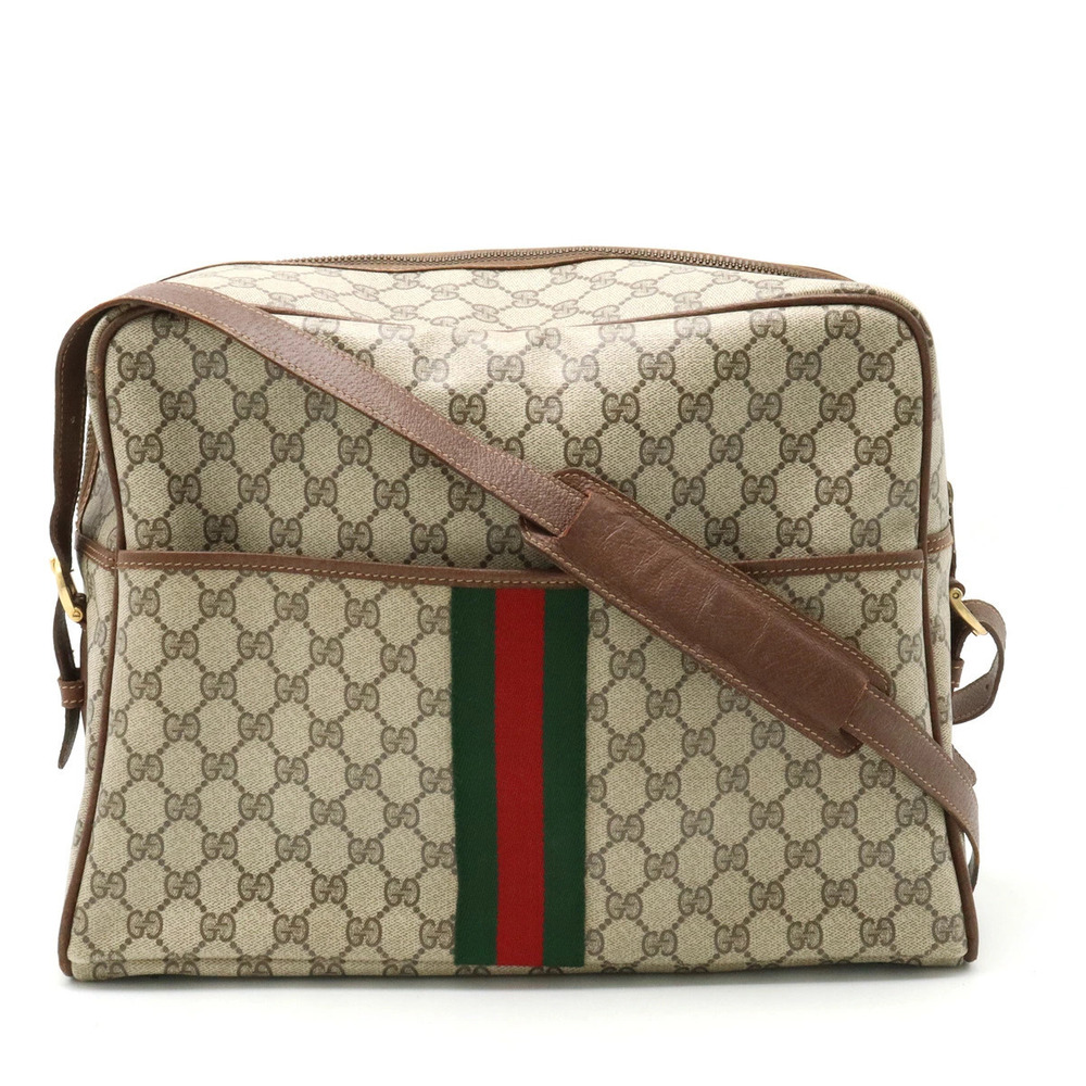 Gucci GG Plus Sherry Shoulder Bag Messenger Beige Cream Brown Sanmotoyama